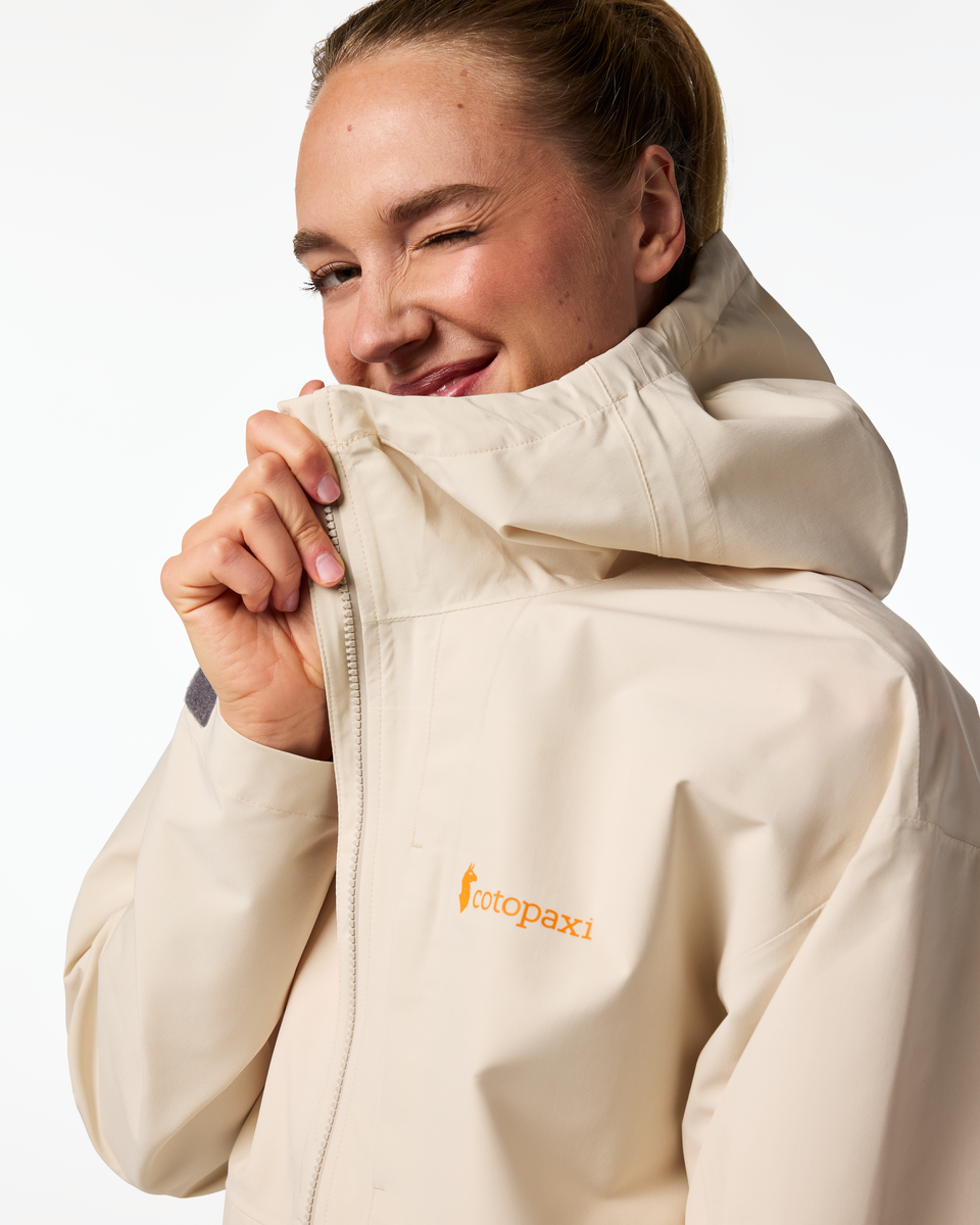 Cielo Rain Jacket - Women's, Cotopaxi Cream, Model Ellen