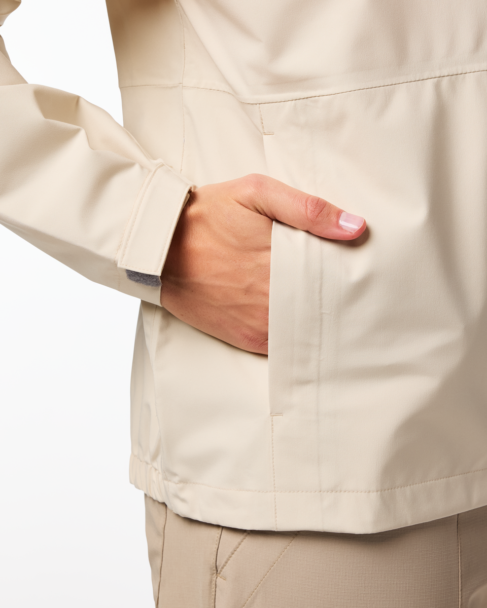Cielo Rain Jacket - Women's, Cotopaxi Cream, Model Ellen