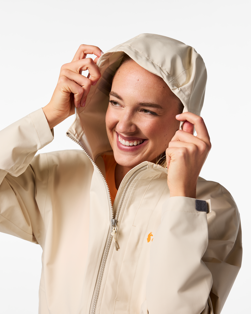 Cielo Rain Jacket - Women's, Cotopaxi Cream, Model Ellen