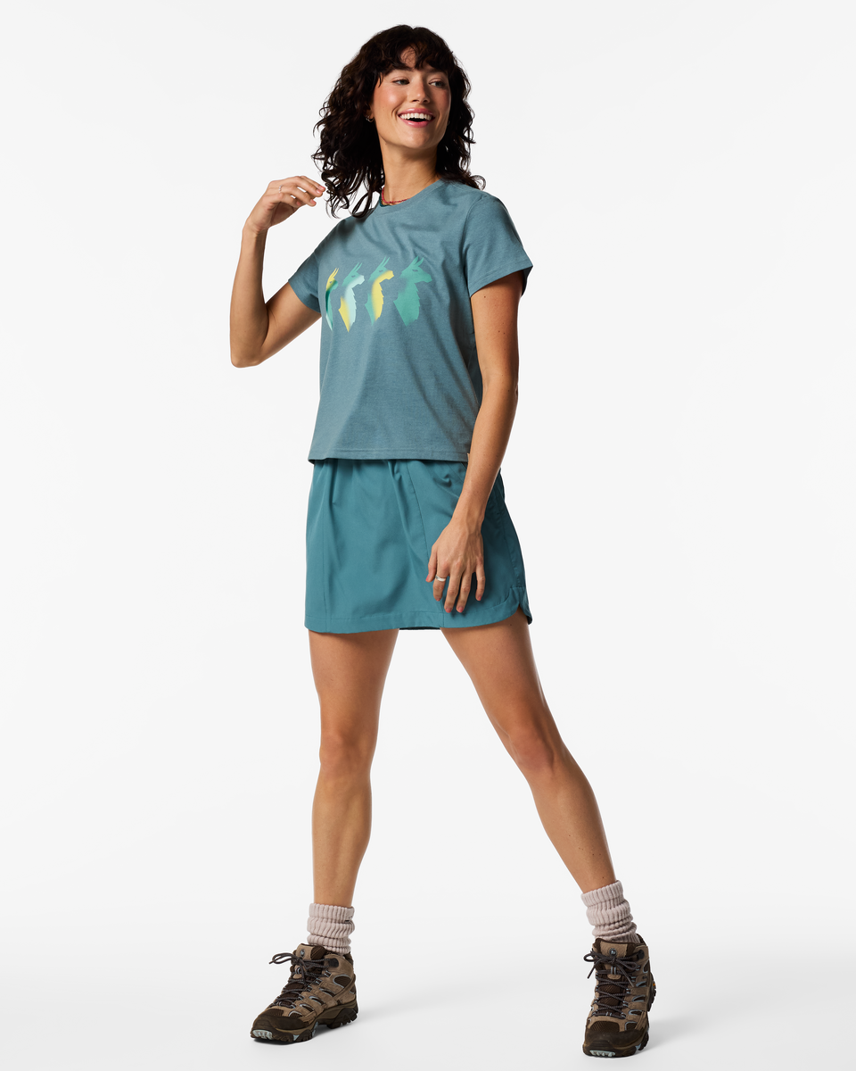 Cuatro Bitmap T-Shirt - Women's, Everglade, Model Lola