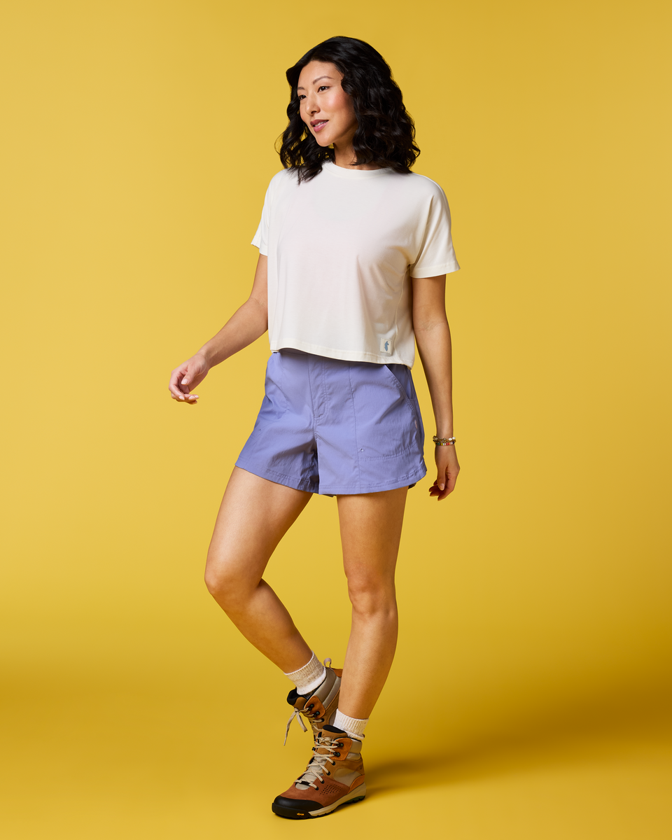 Empaca Boxy T-Shirt - Women's, Bone, Model Tiff