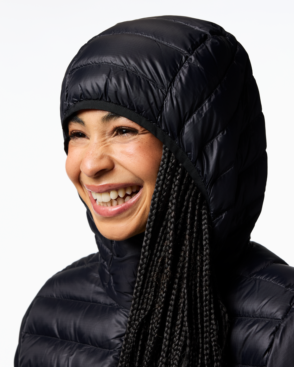 Fuego Down Hooded Jacket - Women's, Cotopaxi Black, Model Kalu