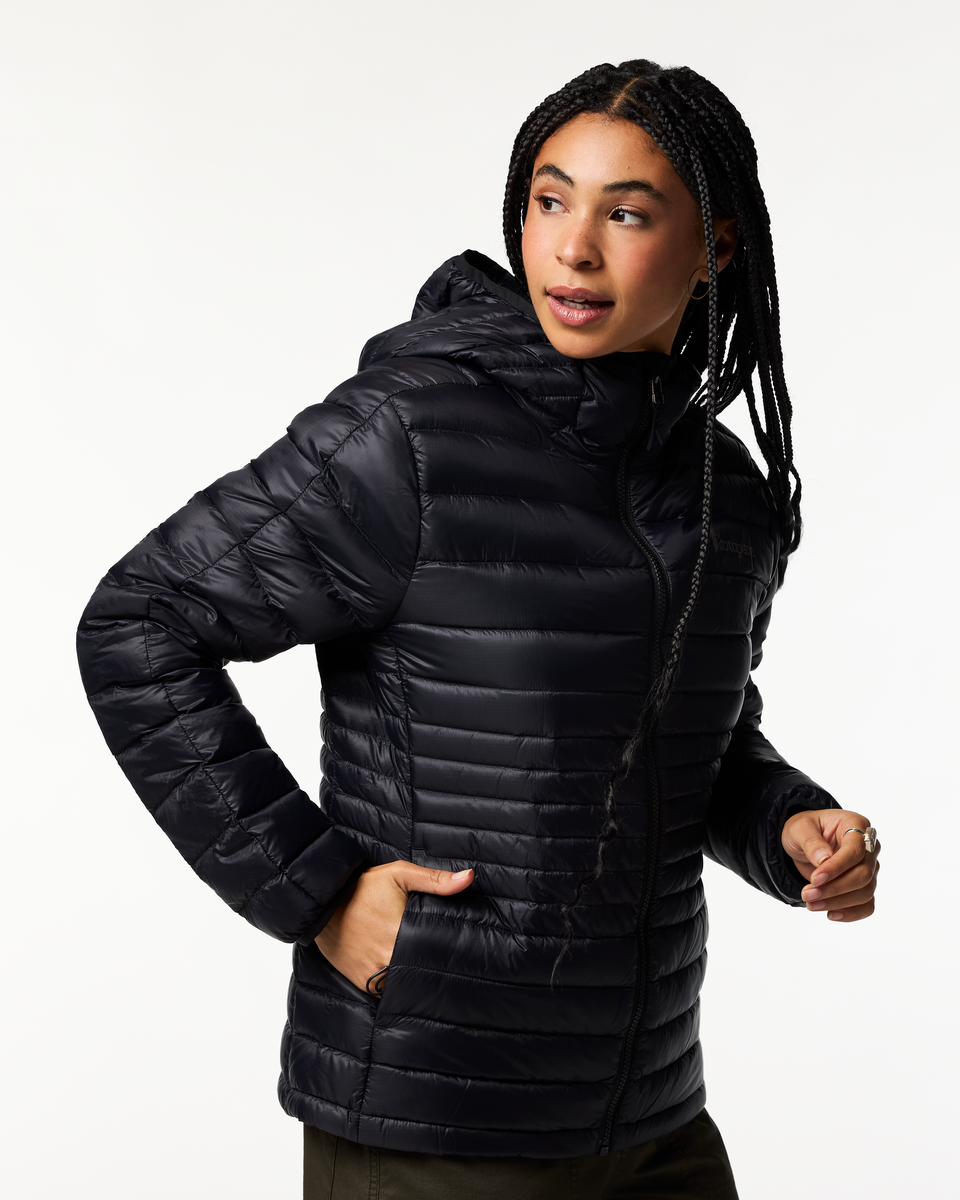 Fuego Down Hooded Jacket - Women's, Cotopaxi Black, Model Kalu
