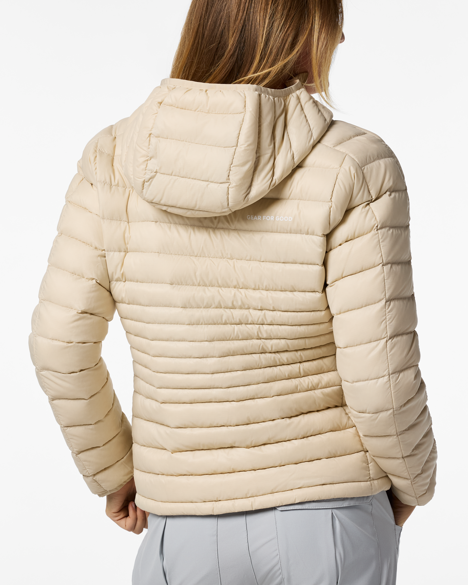 Fuego Down Hooded Jacket - Women's, Cotopaxi Cream, Model Ellen
