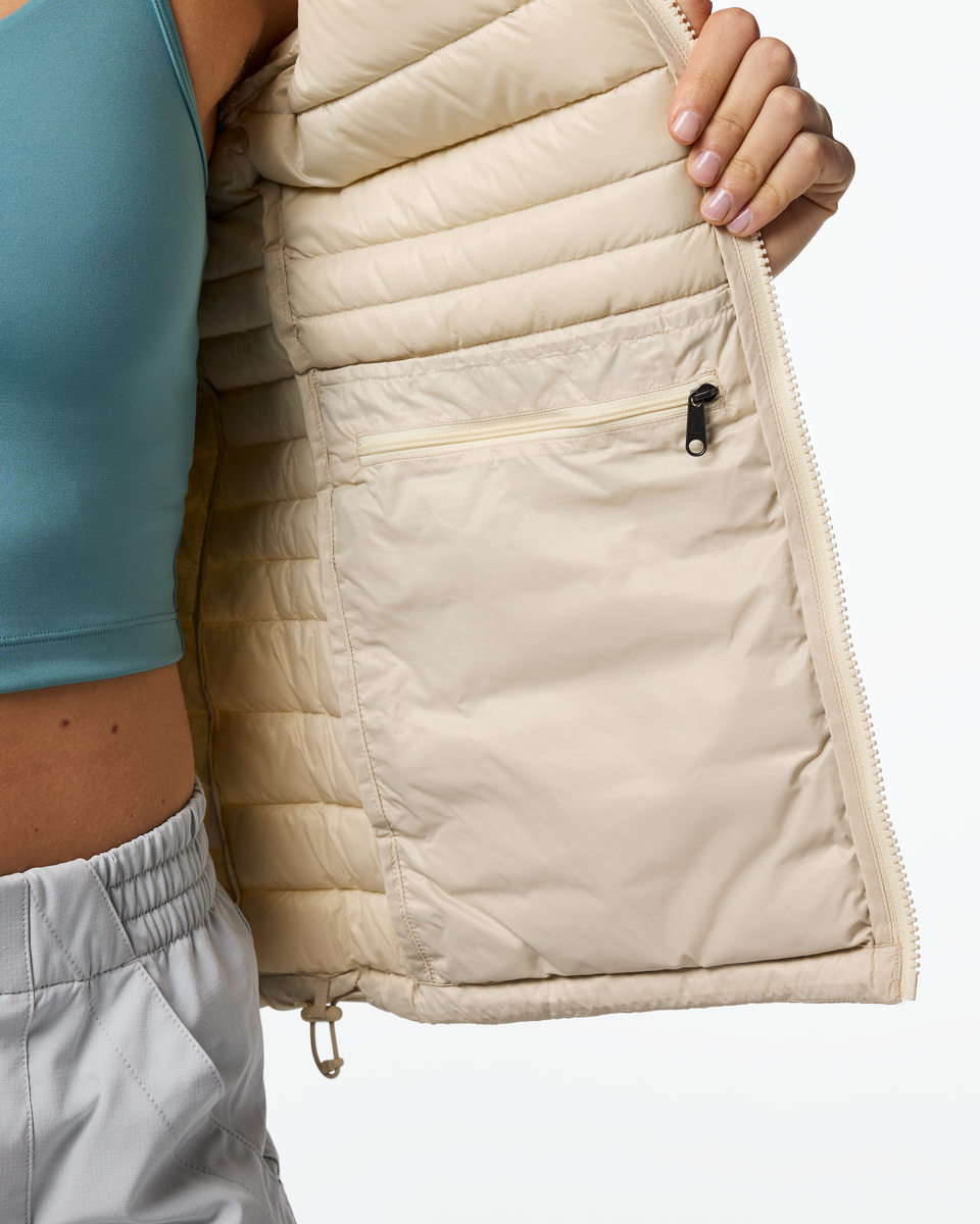 Fuego Down Hooded Jacket - Women's, Cotopaxi Cream, Model Ellen