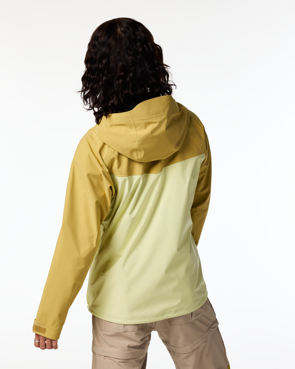 Impermeo 3L Hooded Shell Jacket - Women's, Husk/Honeydew, Model Lola