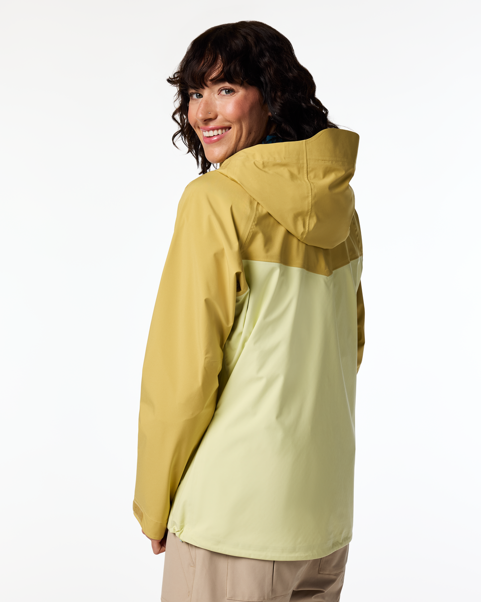 Impermeo 3L Hooded Shell Jacket - Women's, Husk/Honeydew, Model Lola