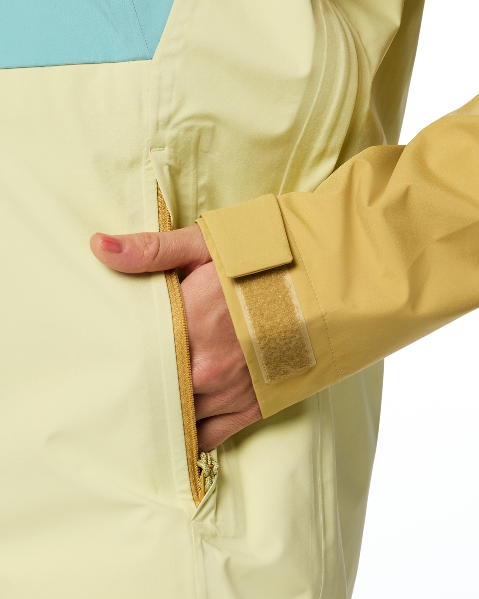 Impermeo 3L Hooded Shell Jacket - Women's, Husk/Honeydew, Model Lola