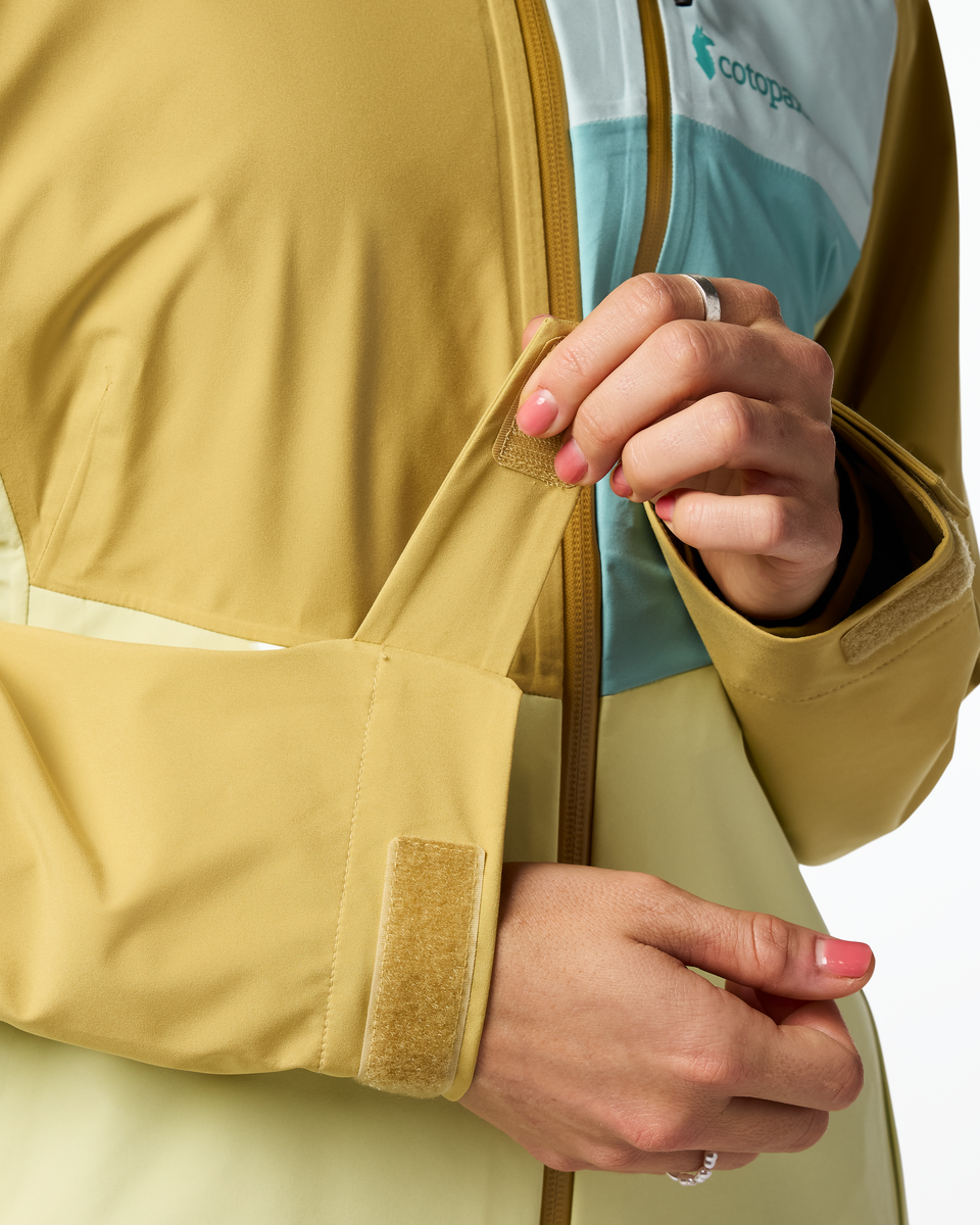Impermeo 3L Hooded Shell Jacket - Women's, Husk/Honeydew, Model Lola