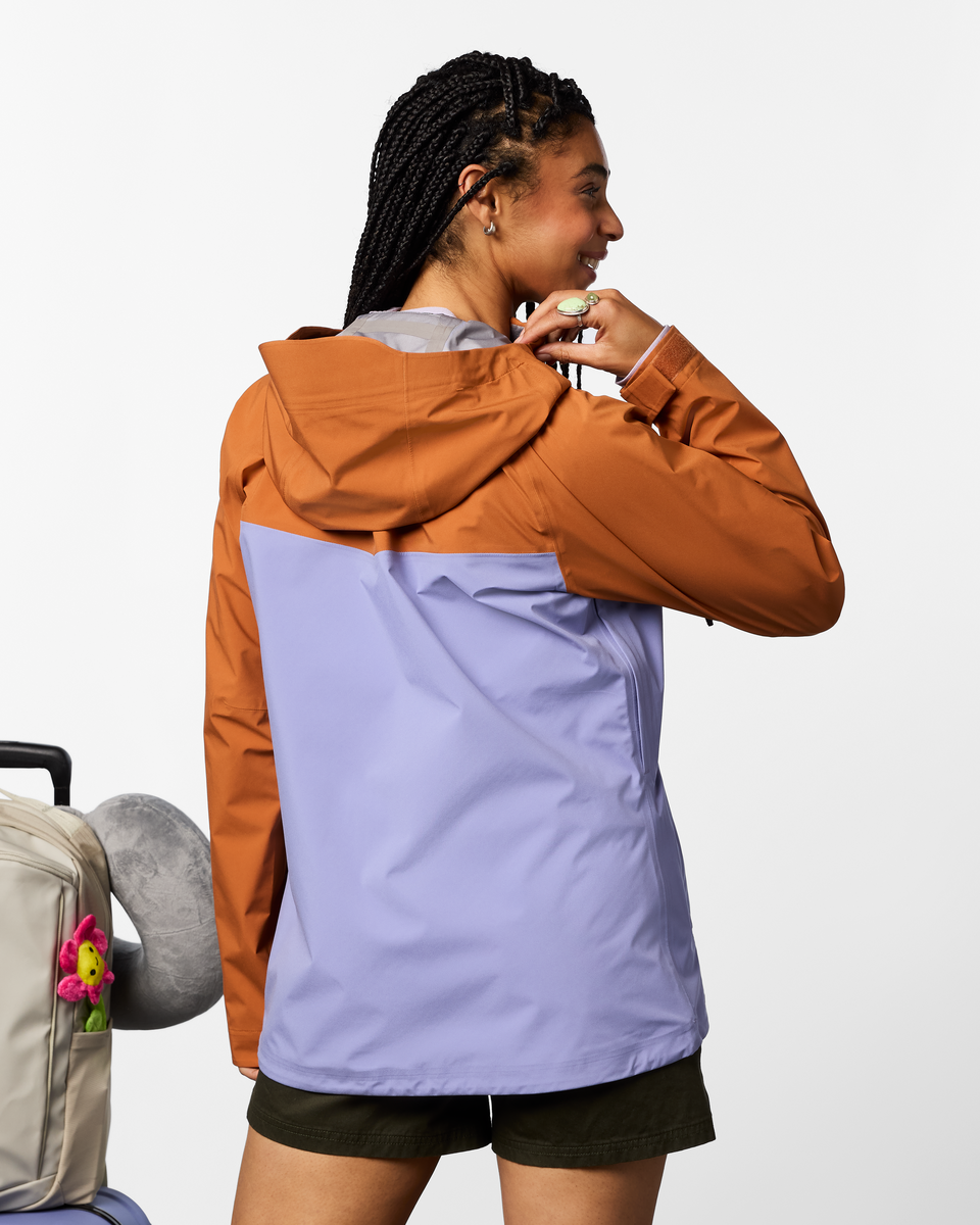Impermeo 3L Hooded Shell Jacket - Women's, Whiskey/Aster, Model Kalu