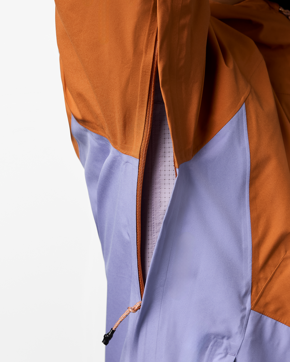 Impermeo 3L Hooded Shell Jacket - Women's, Whiskey/Aster, Model Kalu