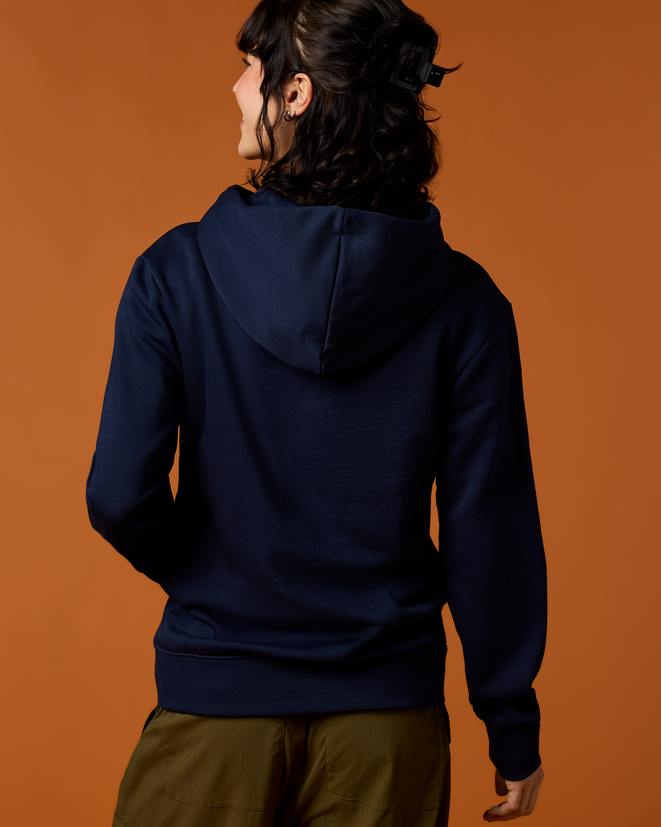 Llama Patch Pullover Hoodie - Women's, Maritime, Model Lola