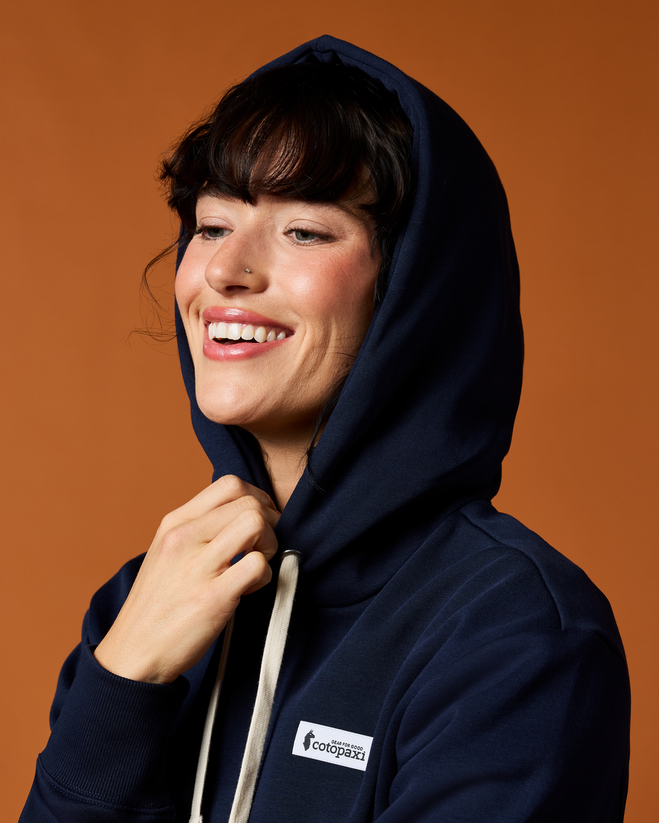 Llama Patch Pullover Hoodie - Women's, Maritime, Model Lola