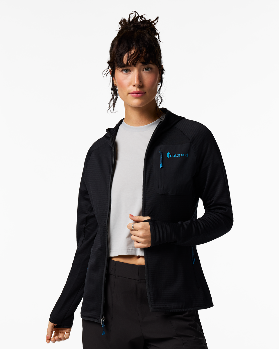 Otero Fleece Full-Zip Hooded Jacket - Women's, Cotopaxi Black, Model Lola