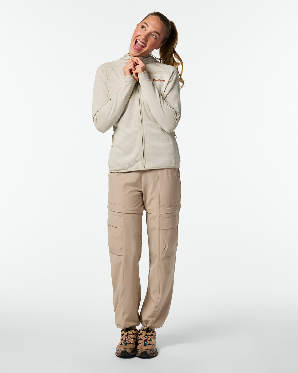 Otero Fleece Full-Zip Hooded Jacket - Women's, Mineral, Model Ellen