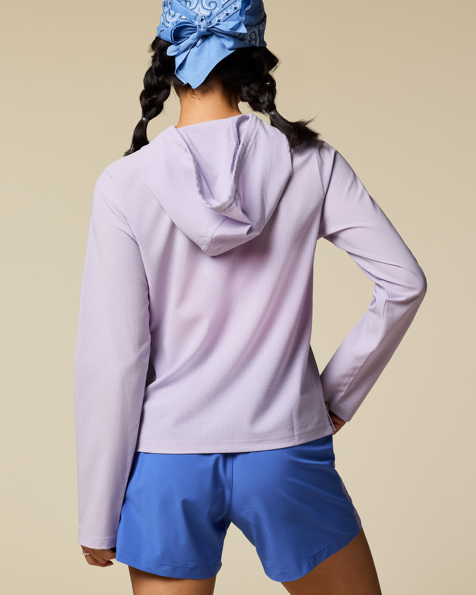 Pulso Tech Hoodie - Women's, Moonbeam, Model Tiff