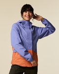 Rayu Rain Jacket - Women's, Aster/Grapefruit, Model Lola