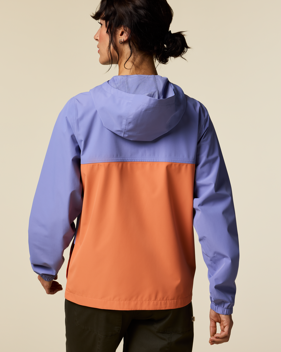Rayu Rain Jacket - Women's, Aster/Grapefruit, Model Lola