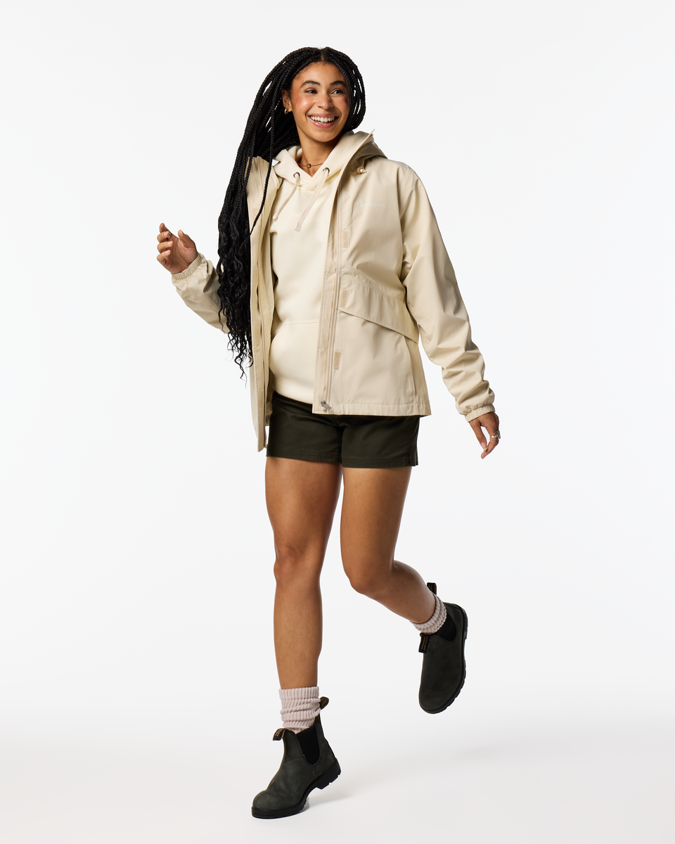 Rayu Rain Jacket - Women's, Cream, Model Kalu