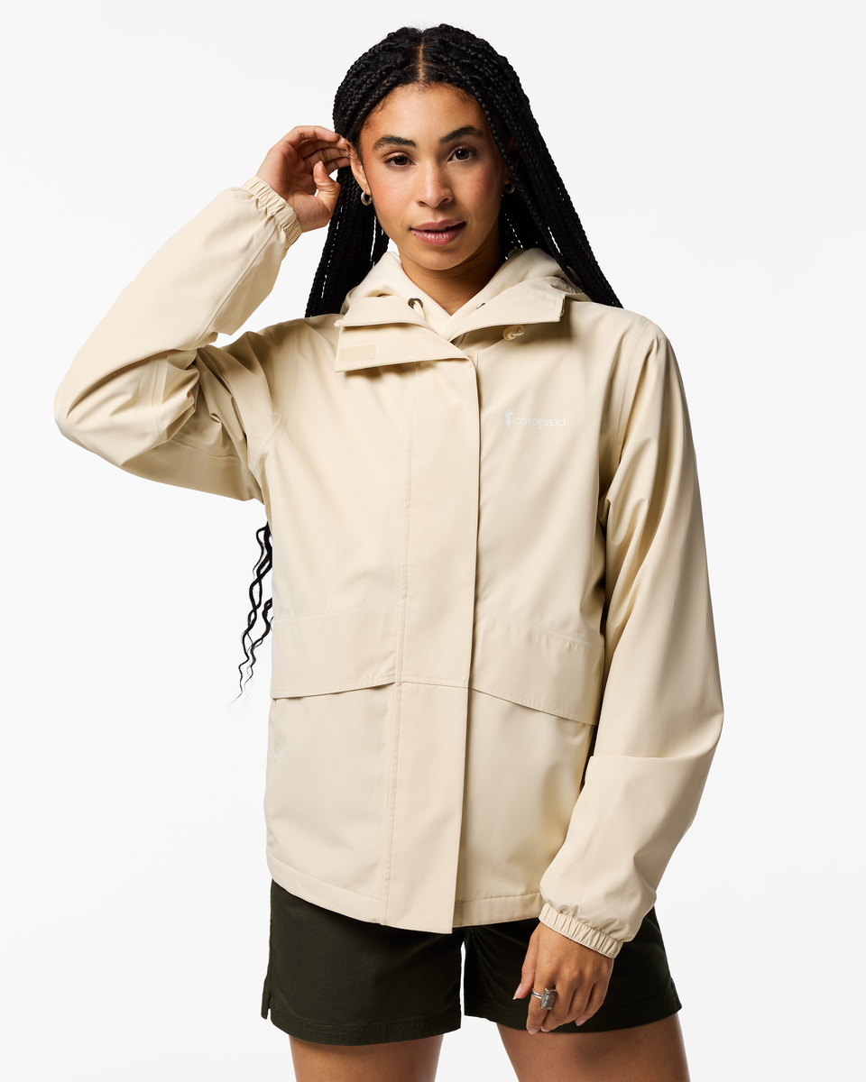 Rayu Rain Jacket - Women's, Cream, Model Kalu