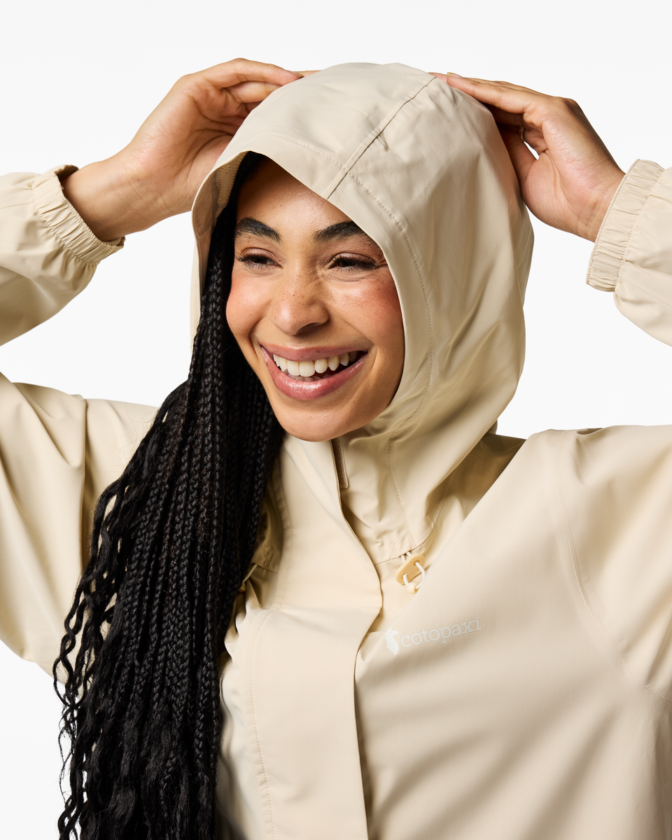 Rayu Rain Jacket - Women's, Cream, Model Kalu