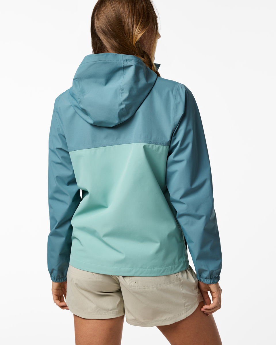 Rayu Rain Jacket - Women's, Everglade/Tide Pool, Model Ellen