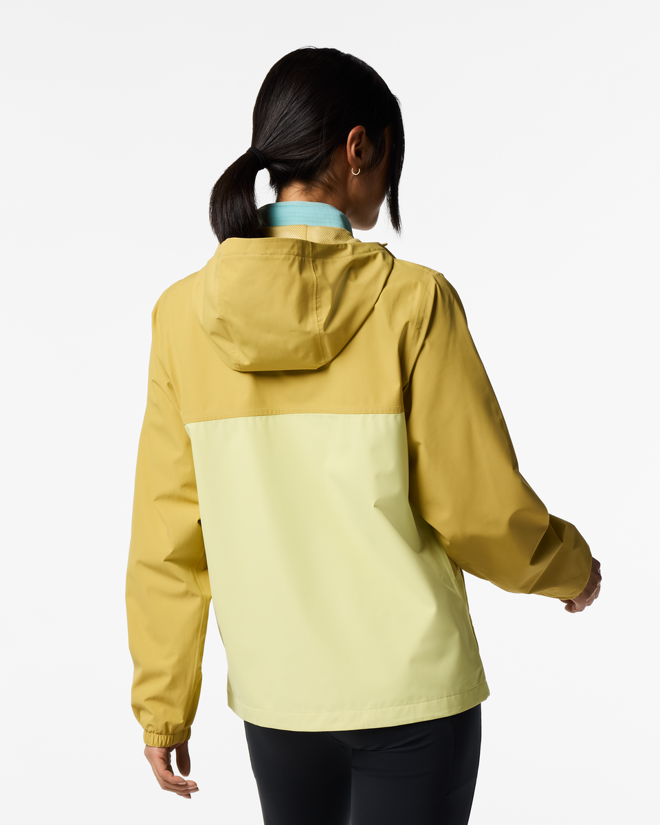 Rayu Rain Jacket - Women's, Husk/Honeydew, Model Tiff