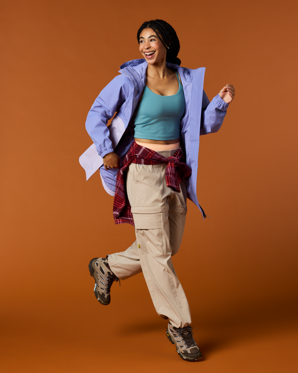 Rayu Rain Parka - Women's, Aster/Moonbeam, Model Kalu