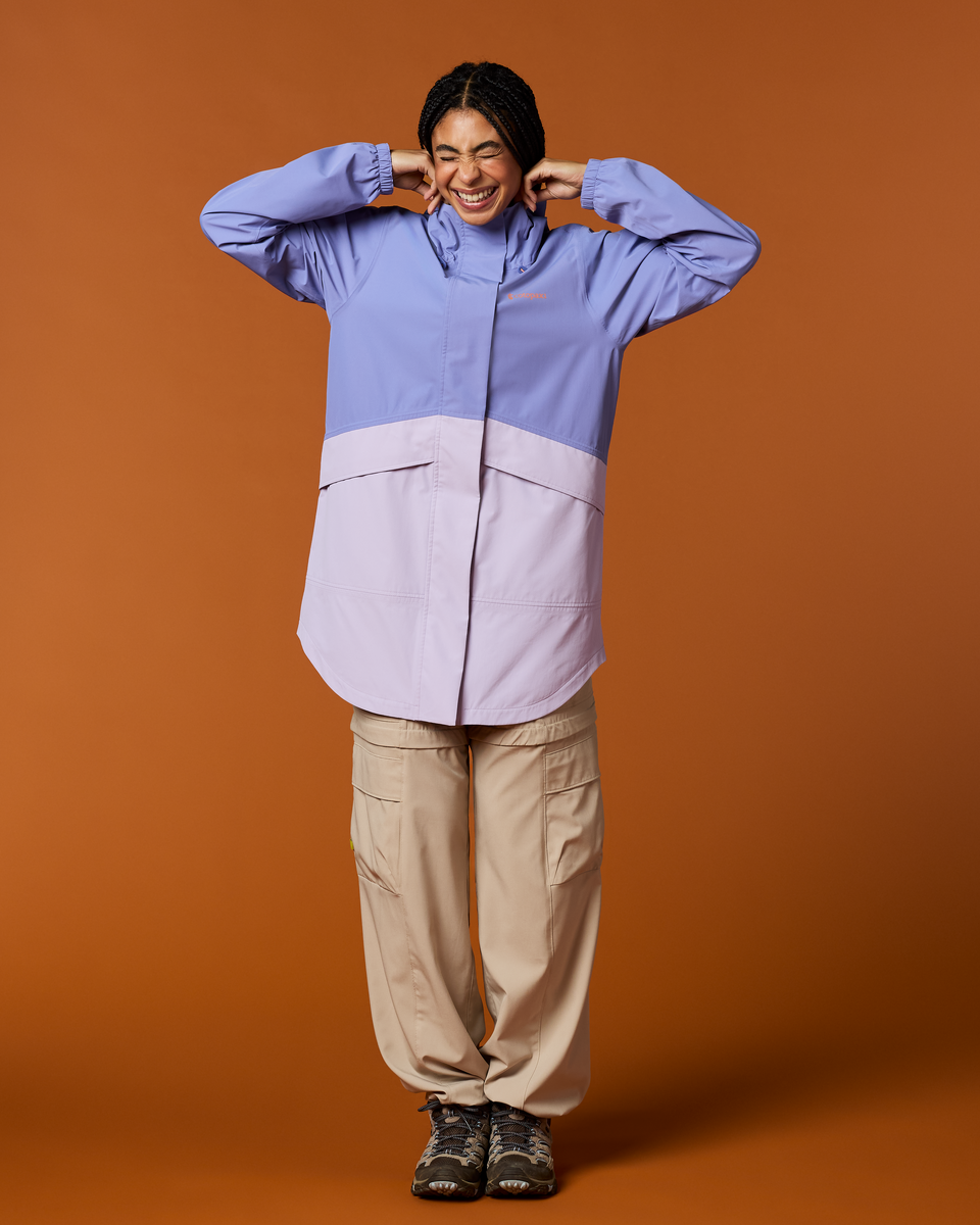 Rayu Rain Parka - Women's, Aster/Moonbeam, Model Kalu