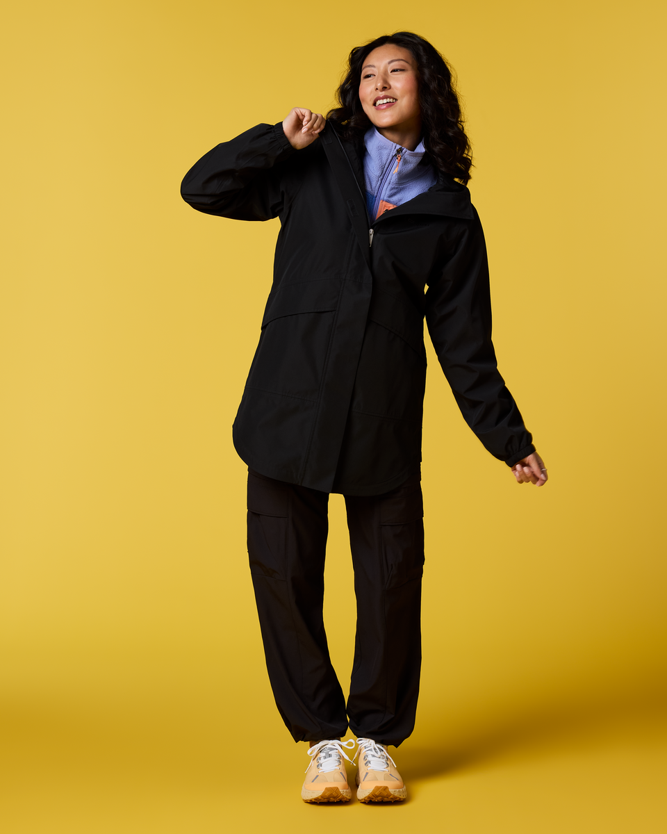 Rayu Rain Parka - Women's, Cotopaxi Black, Model Tiff