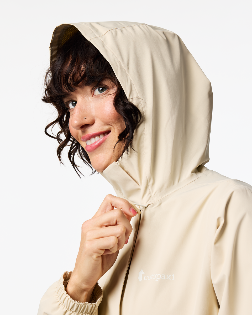 Rayu Rain Parka - Women's, Cream, Model Lola