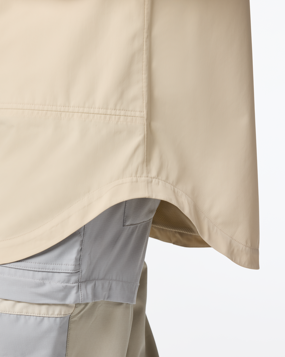 Rayu Rain Parka - Women's, Cream, Model Lola