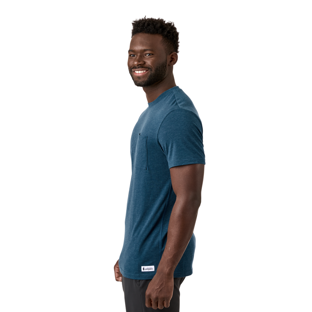 Paseo Travel Pocket T-Shirt - Men's, Indigo, Model Kirk