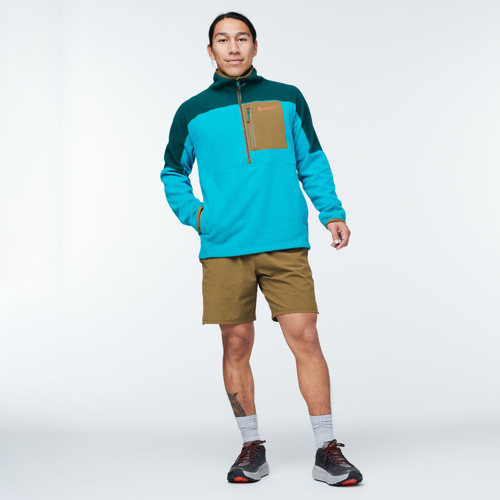 Abrazo Half-Zip Fleece Jacket - Men's, Deep Ocean/Mineral Blue, Model Mario