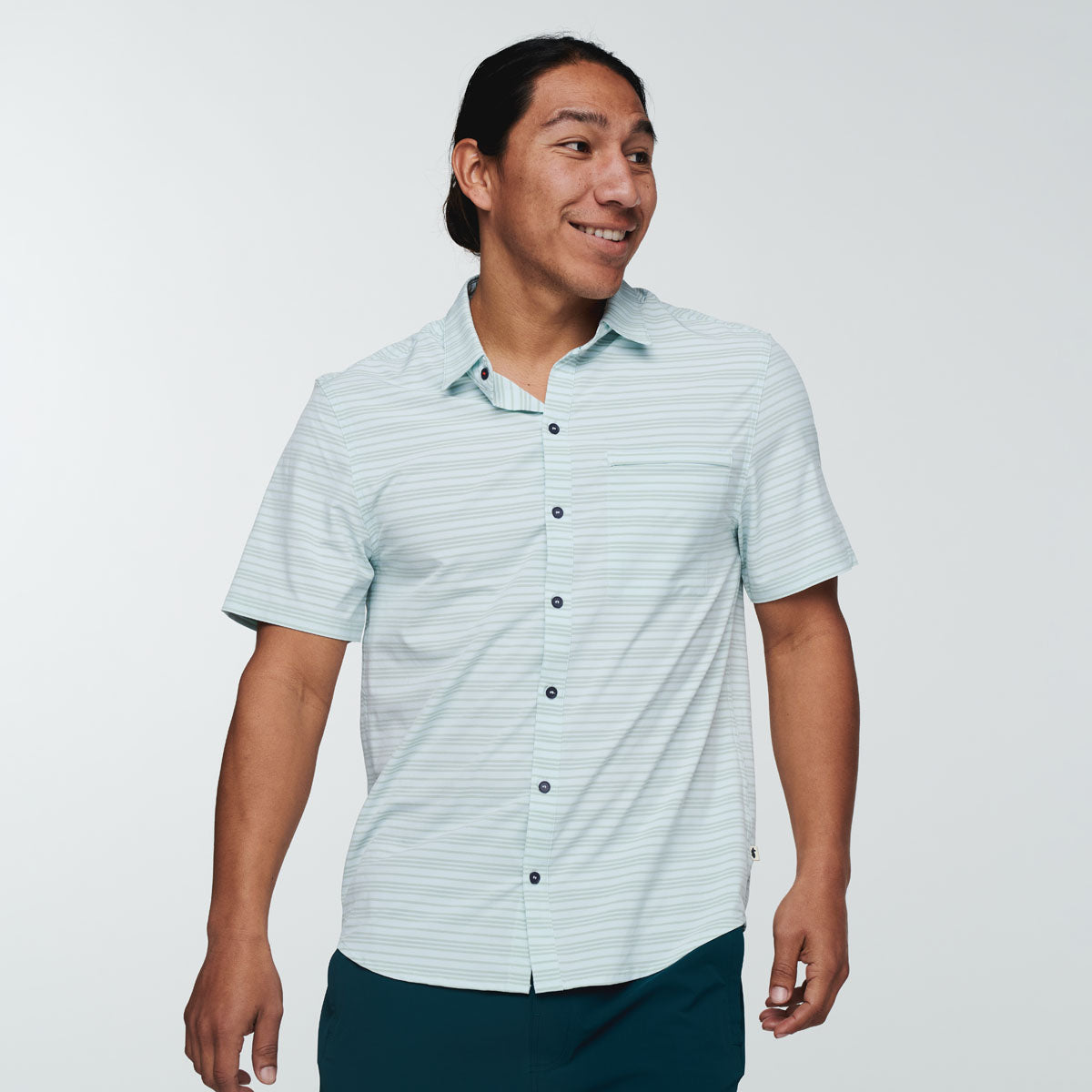 Cambio Button Up - Printed - Men's, Ice Stripe