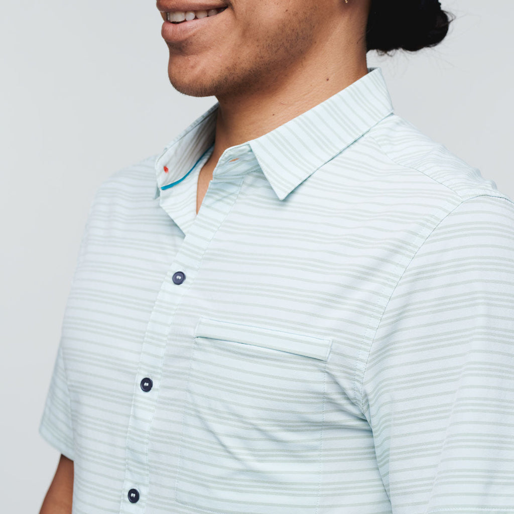 Cambio Button Up - Printed - Men's, Ice Stripe