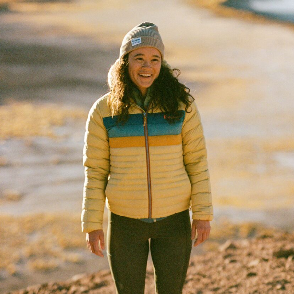 Fuego Hooded Down Jacket - Women's, Wheat Stripes