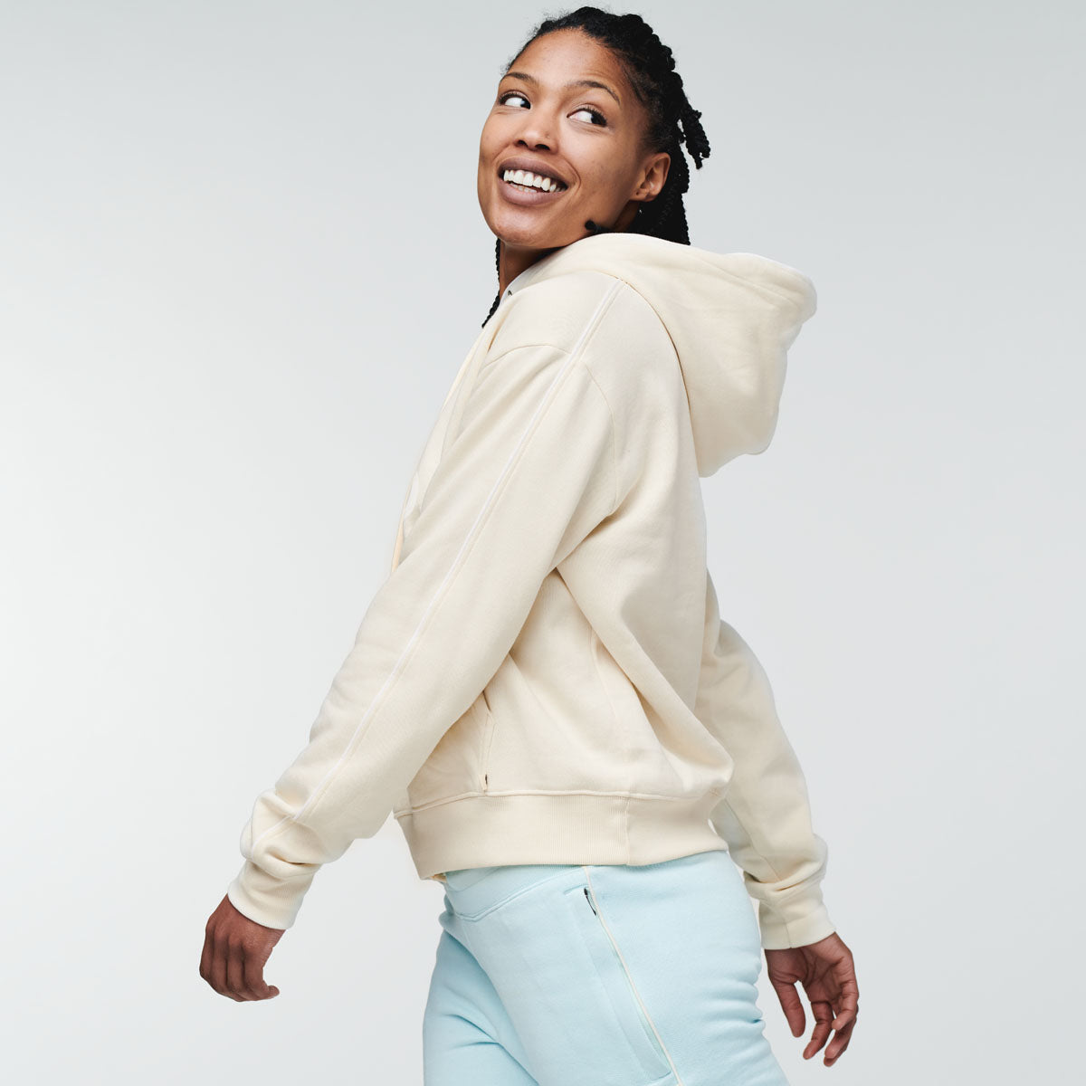 Do Good Organic Pullover Hoodie - Women's, Bone, Model Callie