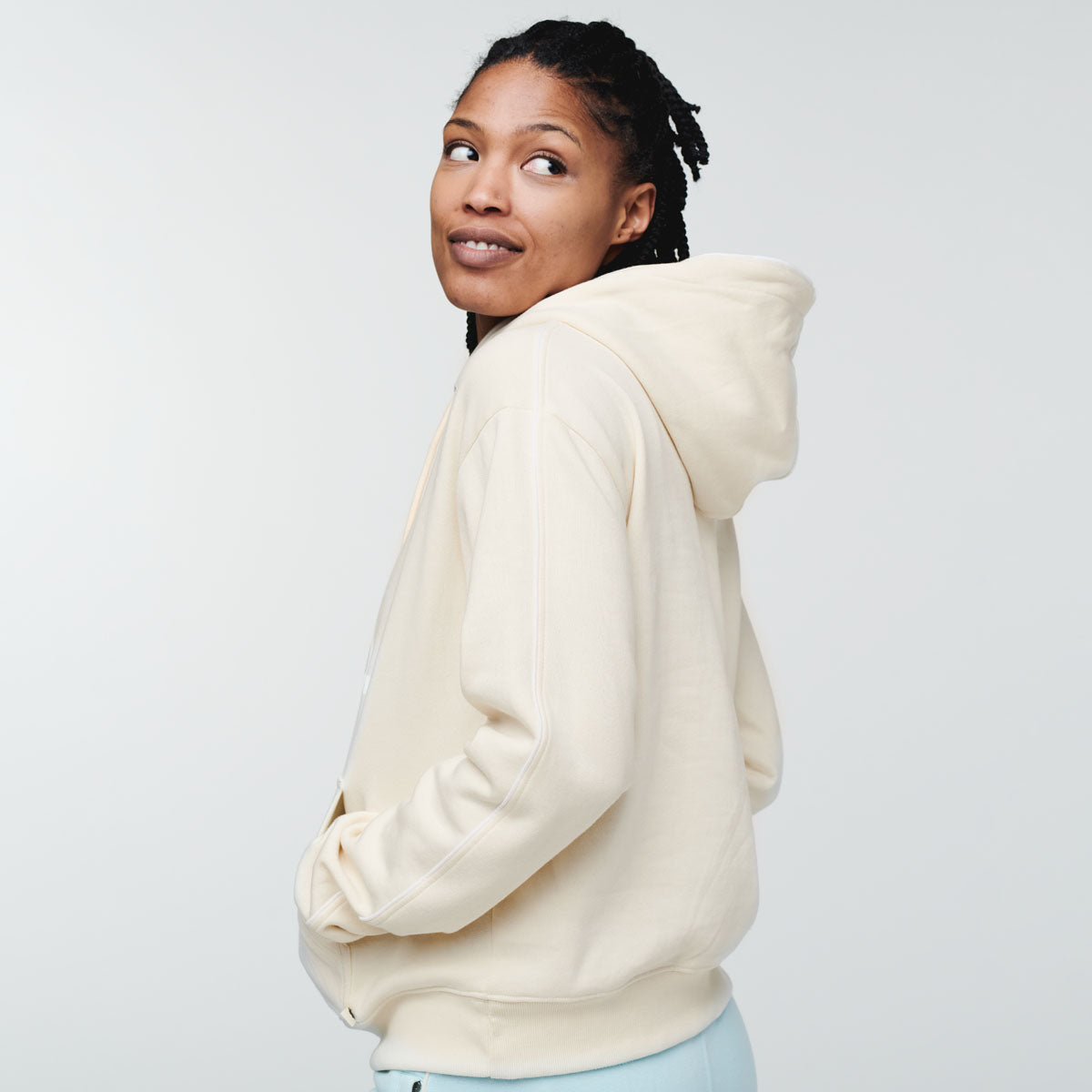 Do Good Organic Pullover Hoodie - Women's, Bone, Model Callie