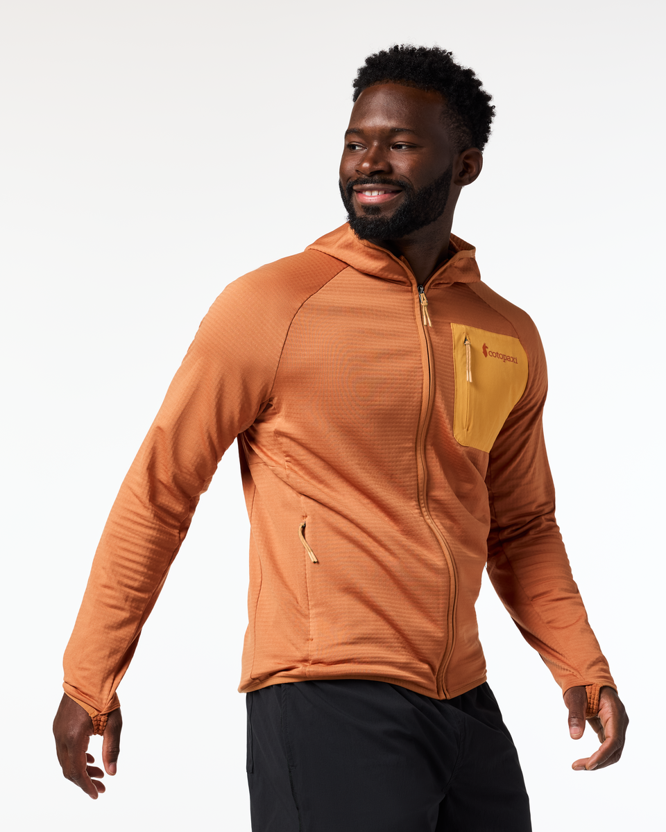 Otero Fleece Full-Zip Hooded Jacket - Men's, Whiskey, Model Kirk