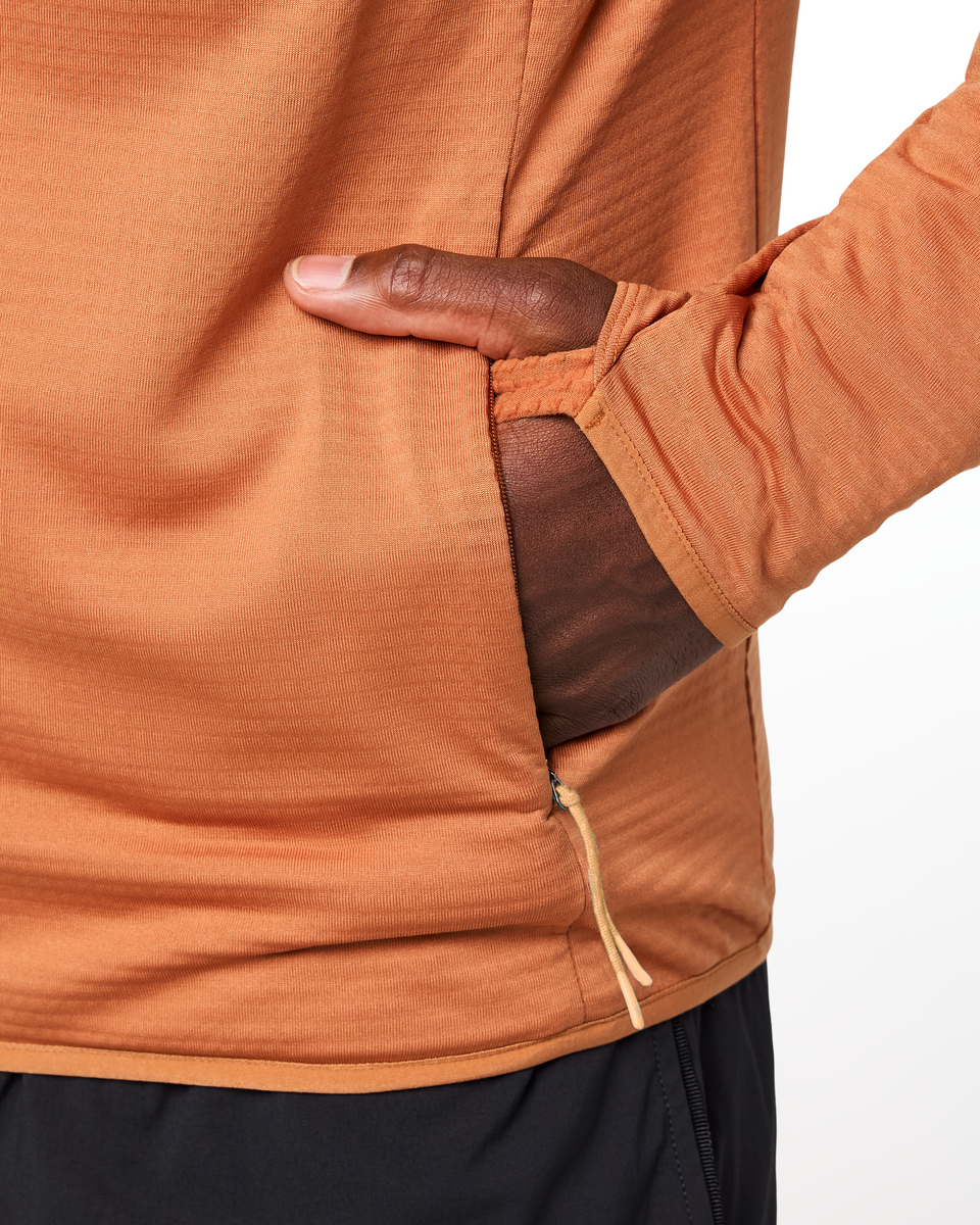 Otero Fleece Full-Zip Hooded Jacket - Men's, Whiskey, Model Kirk
