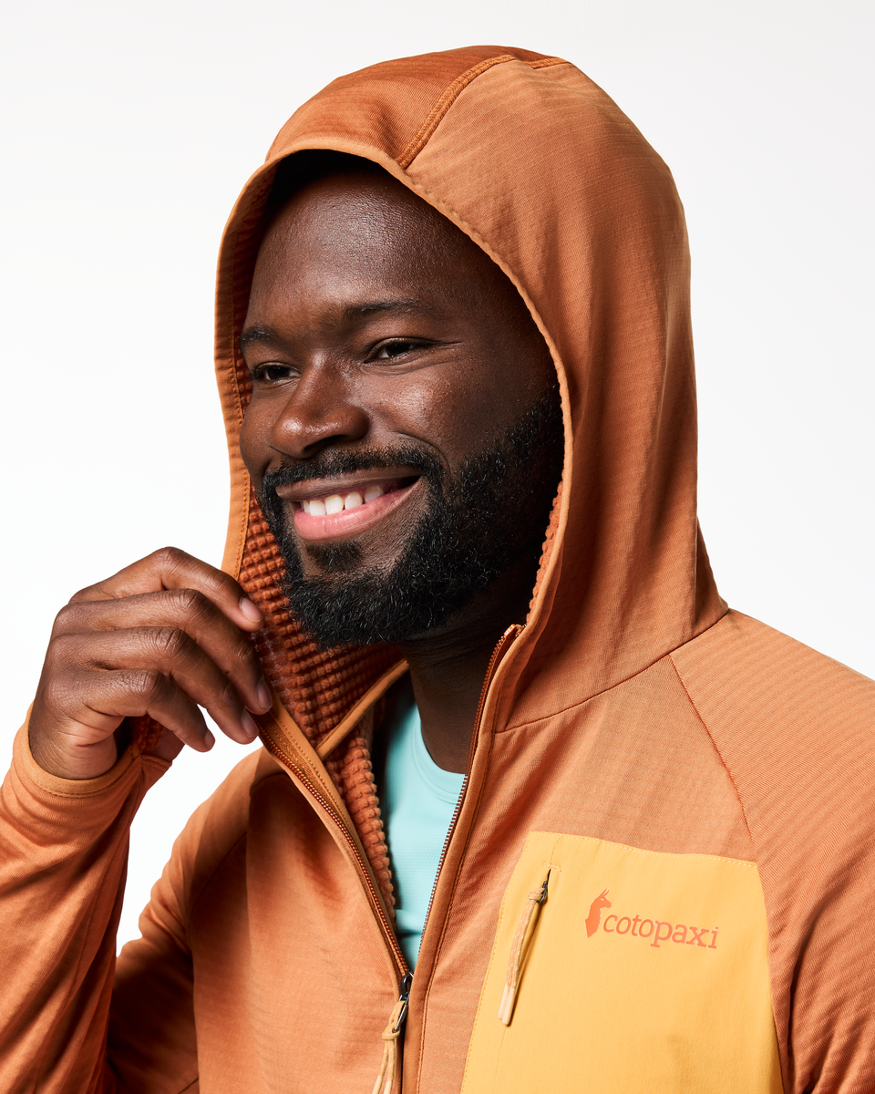 Otero Fleece Full-Zip Hooded Jacket - Men's, Whiskey, Model Kirk