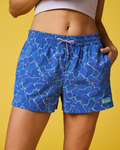 Brinco 3 Inch Short - Print - Women's, Splash Azure, Model Lola