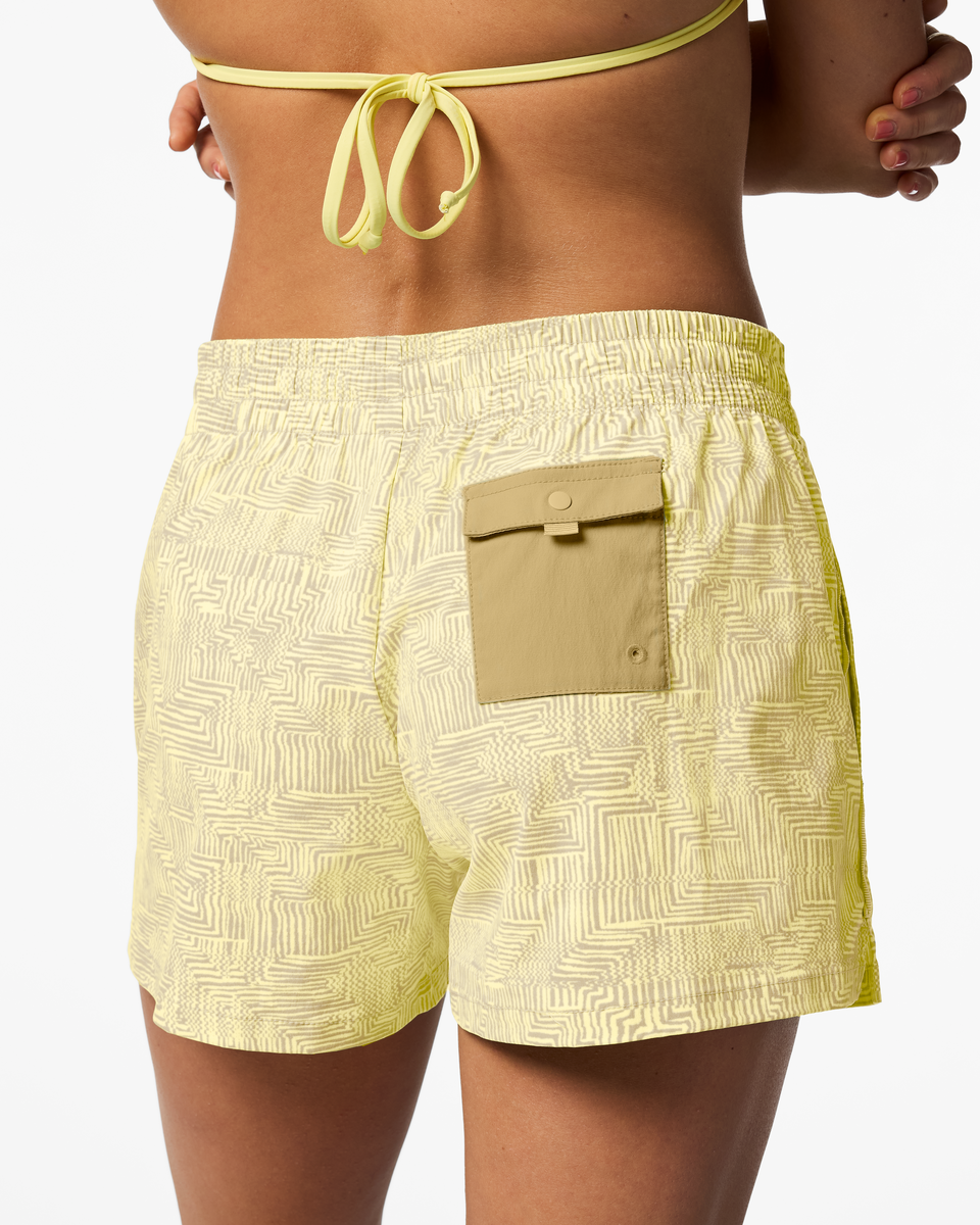 Brinco 3 Inch Short - Print - Women's, Zen Garden Honeydew, Model Lola