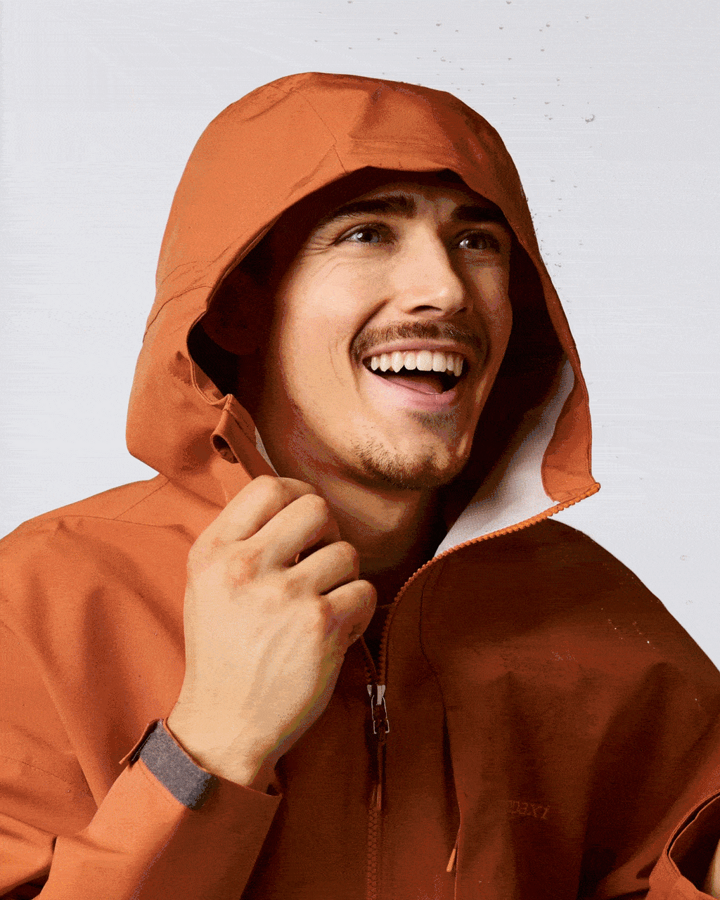 Cielo Rain Jacket - Men's, Whiskey/Tide Pool, Model Kellan
