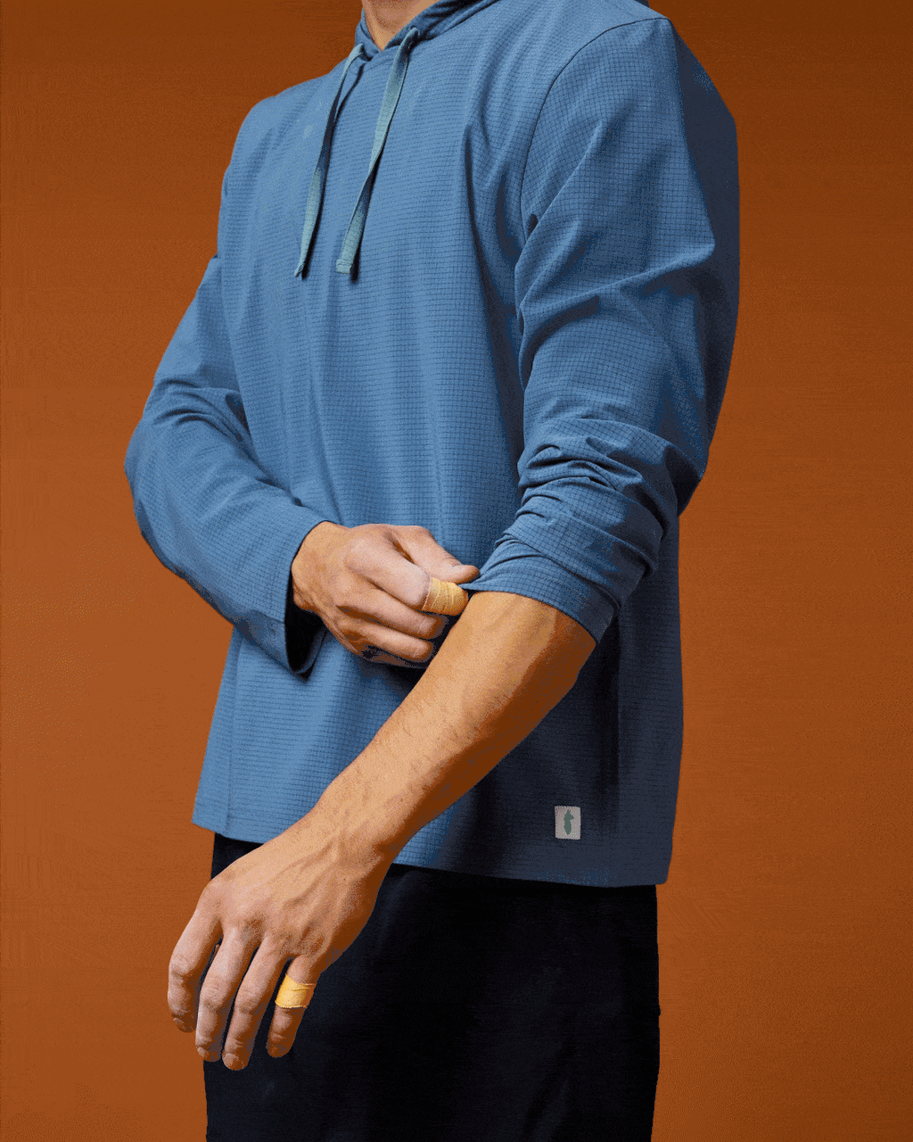 Pulso Tech Hoodie - Men's, Steel Blue, Model Kellan