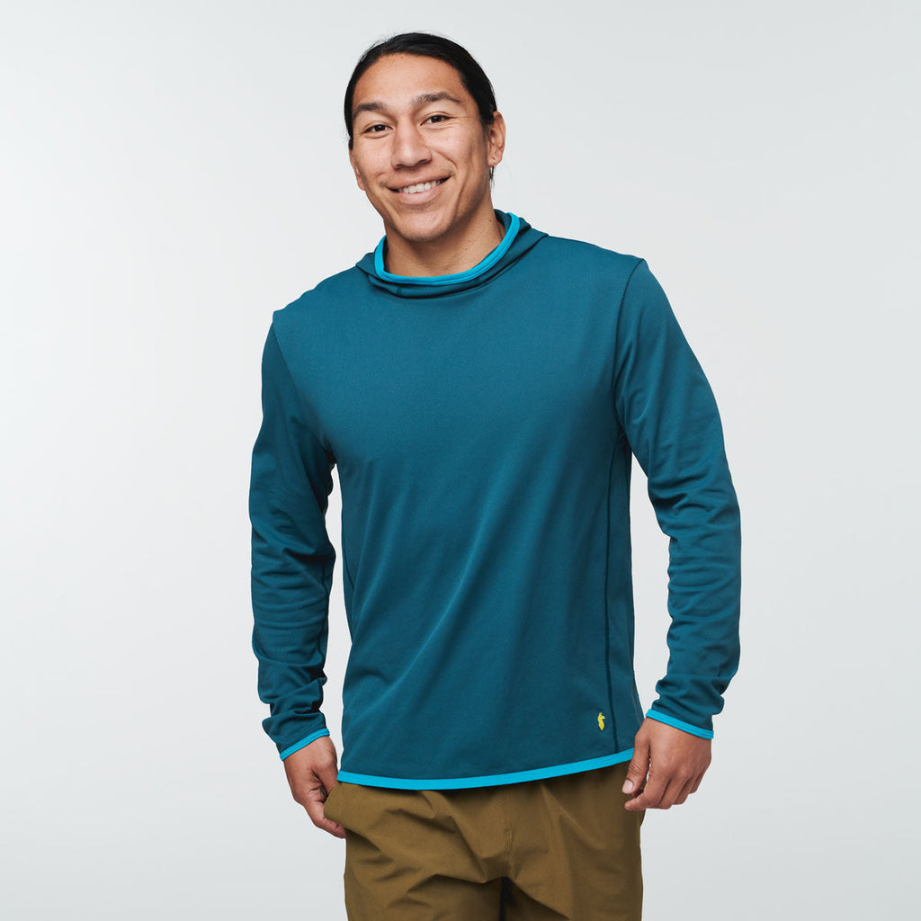 Sombra Sun Hoodie - Men's, Deep Ocean, Model Mario