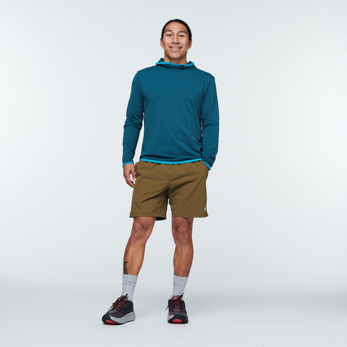 Sombra Sun Hoodie - Men's, Deep Ocean, Model Mario
