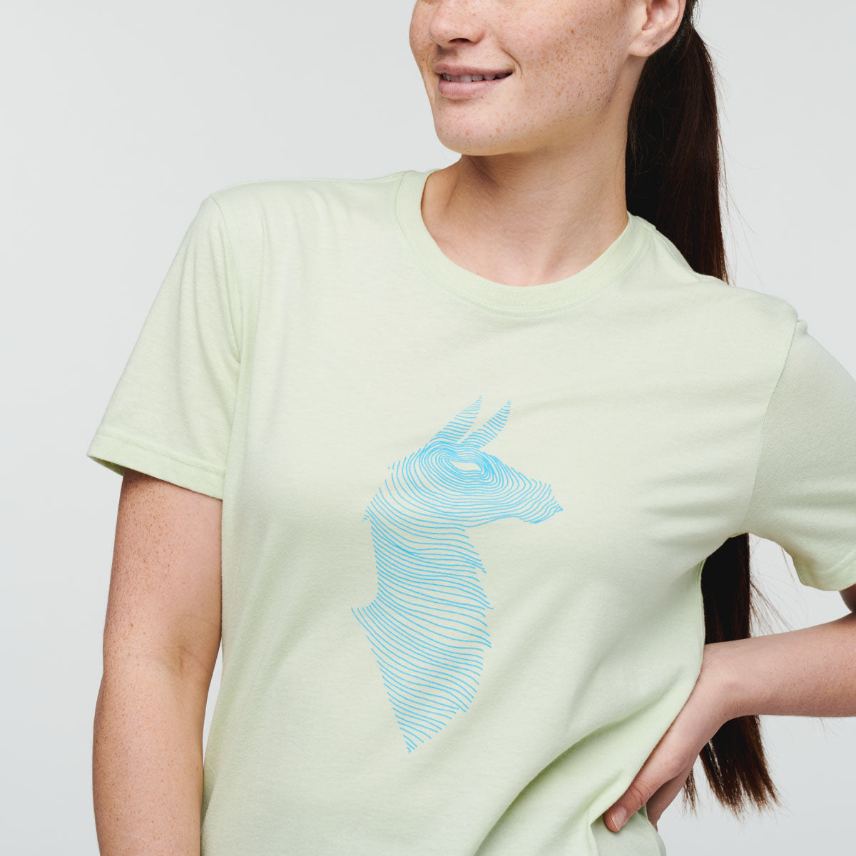 Topo Llama T-shirt - Women's, Lichen