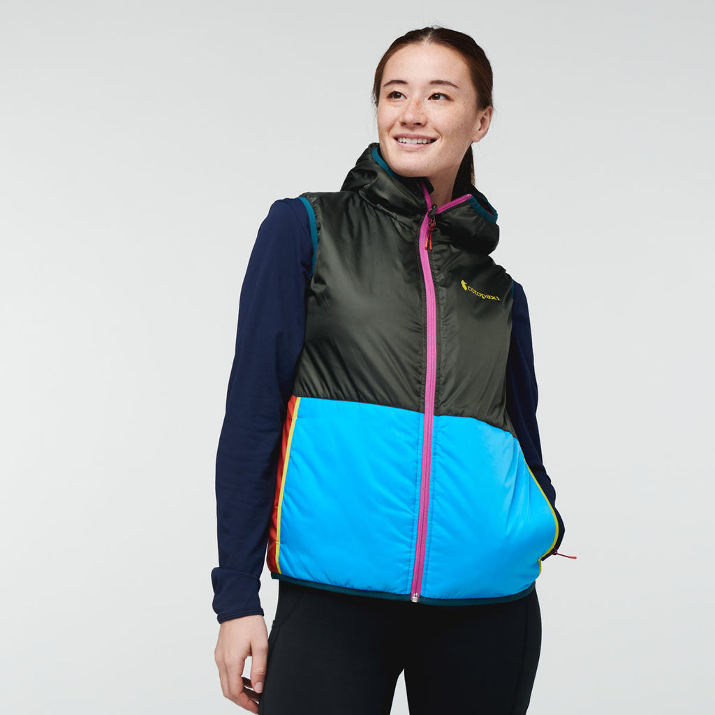 Teca Cálido Hooded Vest - Women's, Run Run, Model Aya